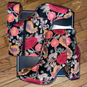 Mia Embroidered Ankle Booties